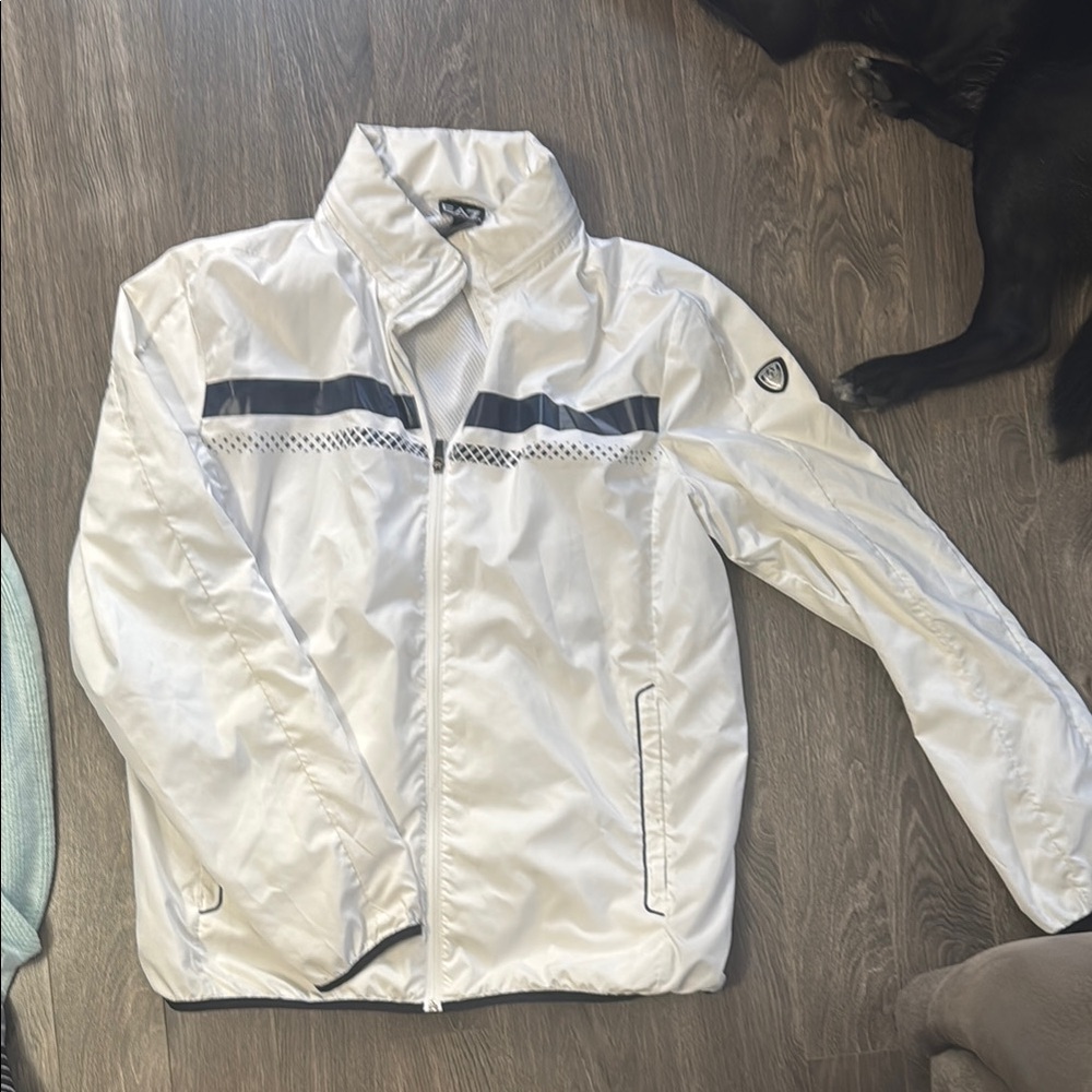 Armani Exchange Lightweight White and Black Shirt Jacket